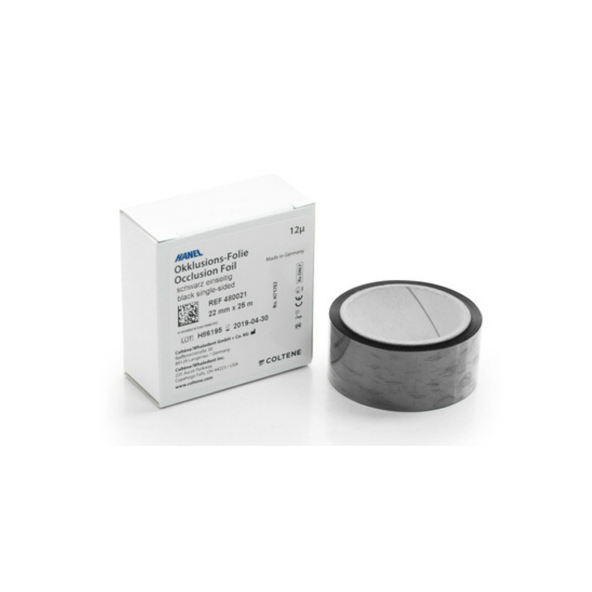 Okklusionsfolie <br> 12μ 22mm x 25m <br> Einseitig