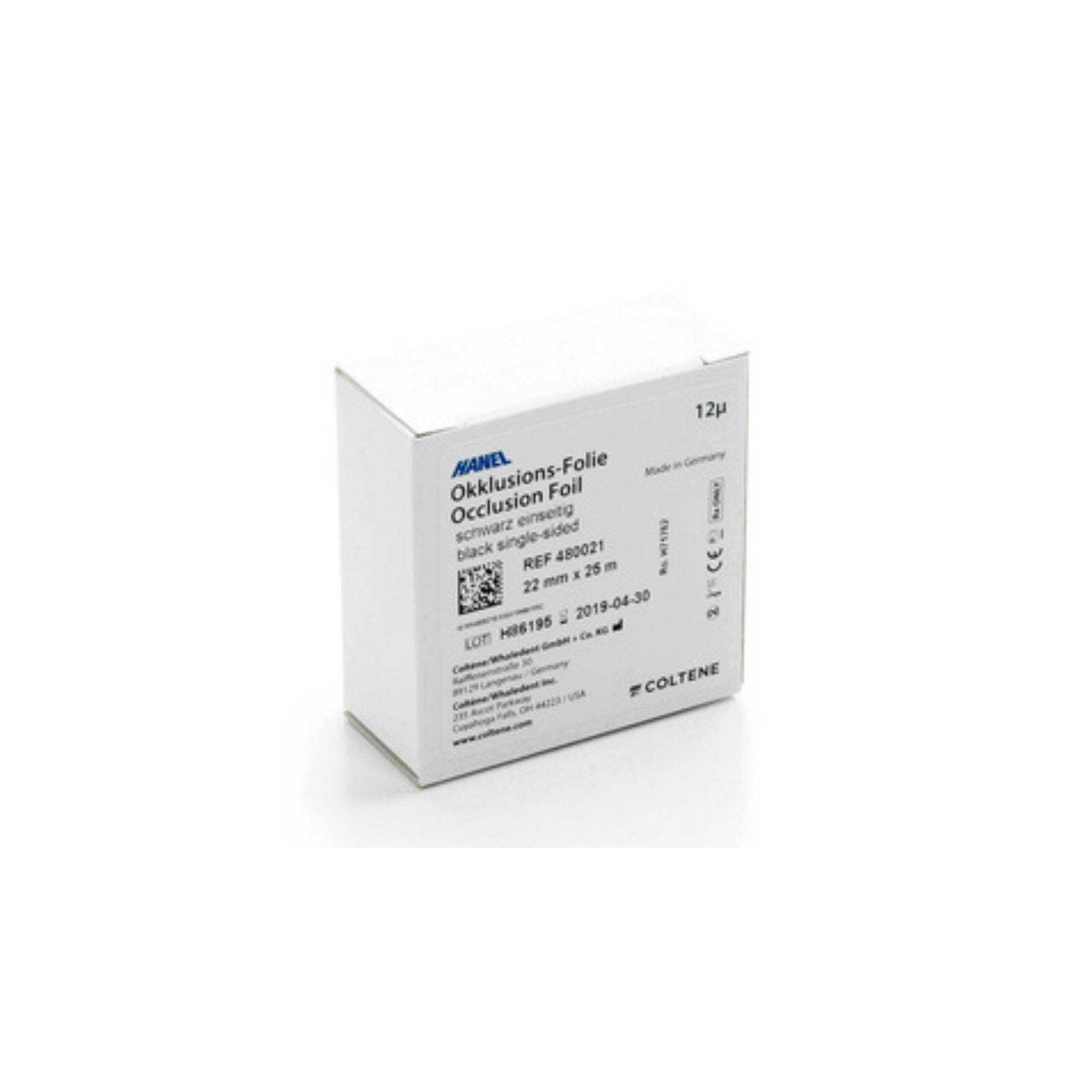 Okklusionsfolie <br> 12μ 22mm x 25m <br> Einseitig