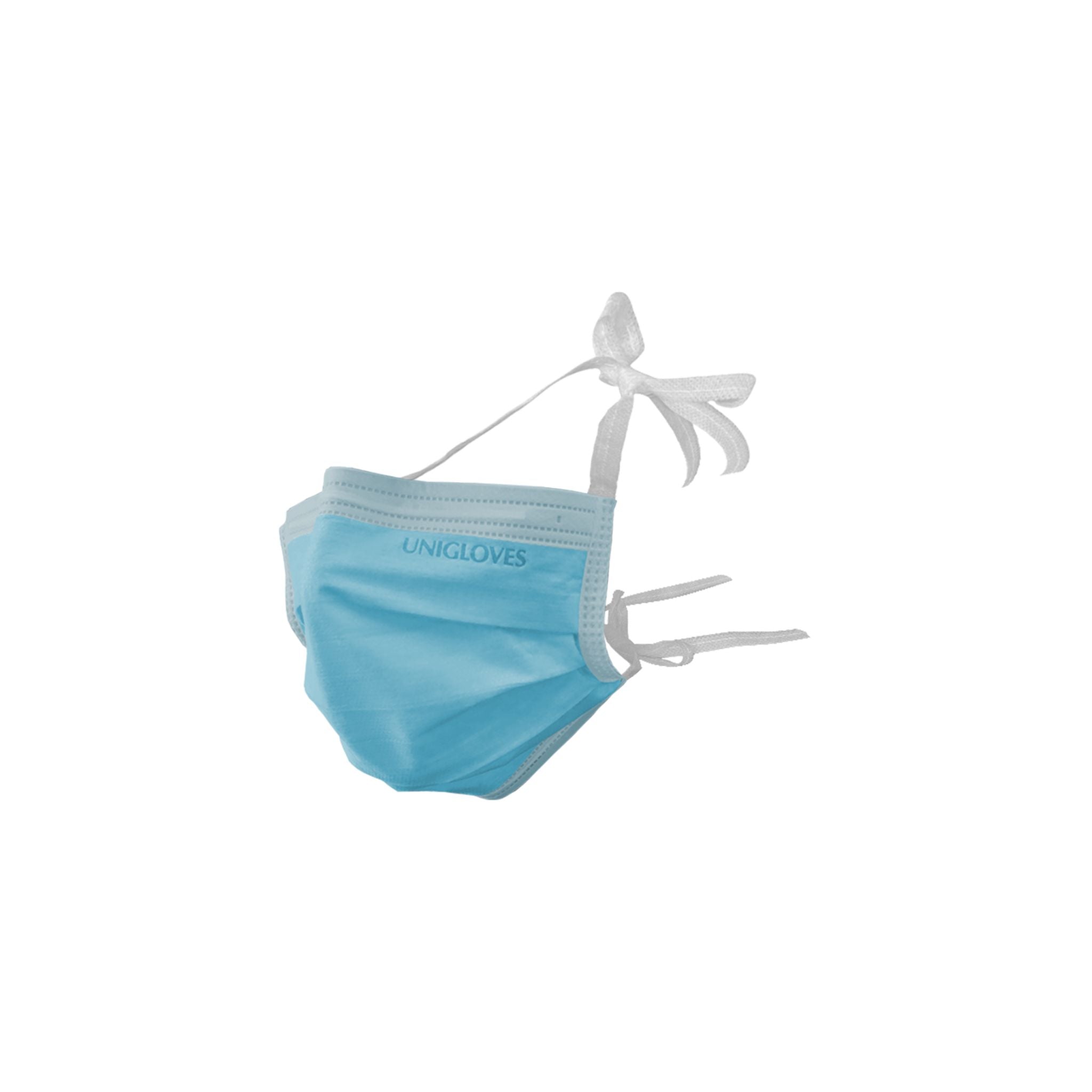 OP-Mundschutz <br> blau | mit Bändern | 50 Stck.