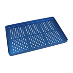 Normtray bottom perforated 28 x 18cm aluminum blue