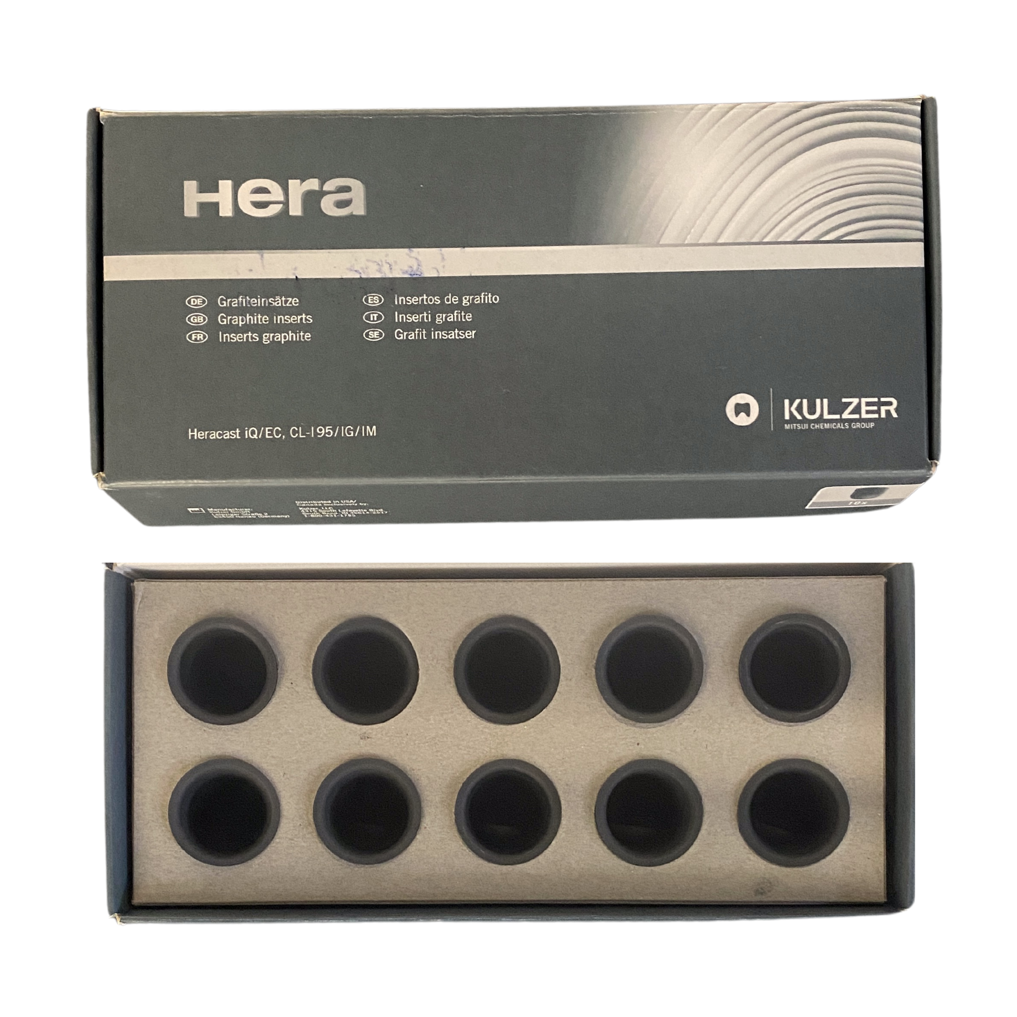 Graphite insert for Heraeus CL-IG/CL-IM/CL-I95/Heracast IQ 10 pcs.
