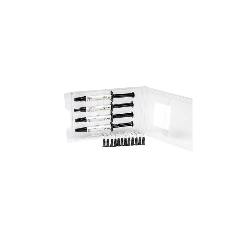 DLine lichthärtende Fissuren und Grübchen Versiegelung  <br> opak | 4x3,8g Spritzen + 20 Tips