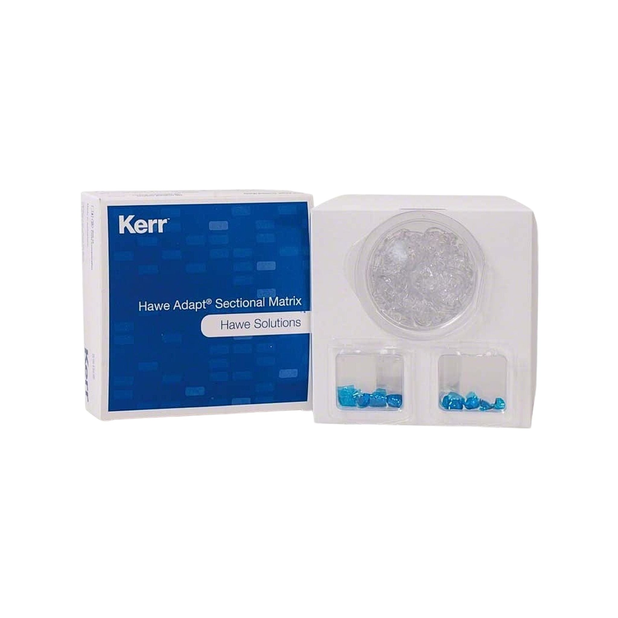 Hawe Adapt™ Teilmatrizensystem <br>100x blaue, stark gekrümmte Teilmatrizen <br> 100x Approximalformer
