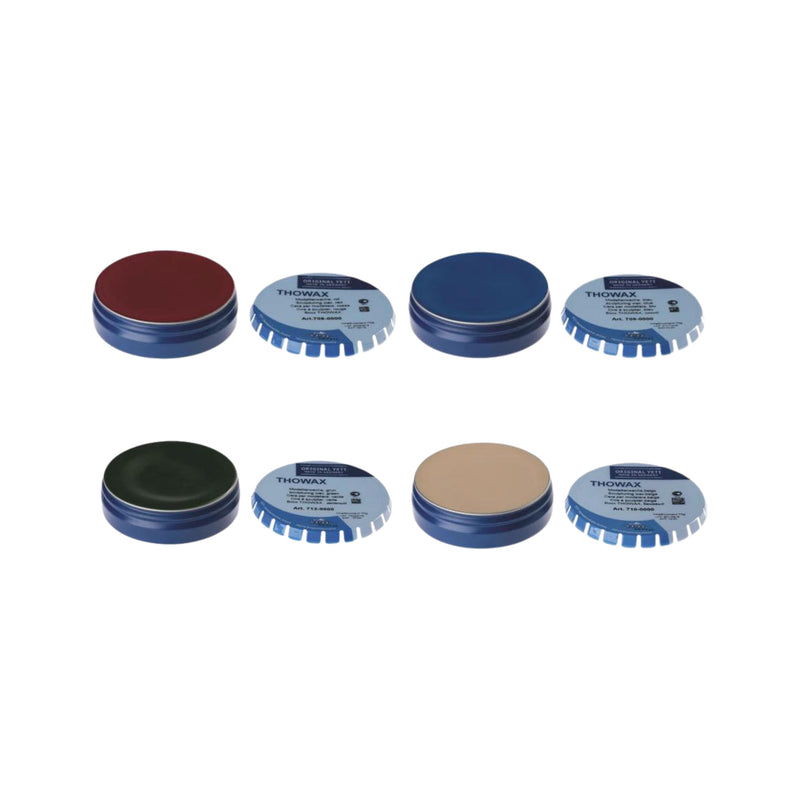 Modellierwachs 4er-Set <br> Thowax je 8 g <br> Beige, blau, grün, rot