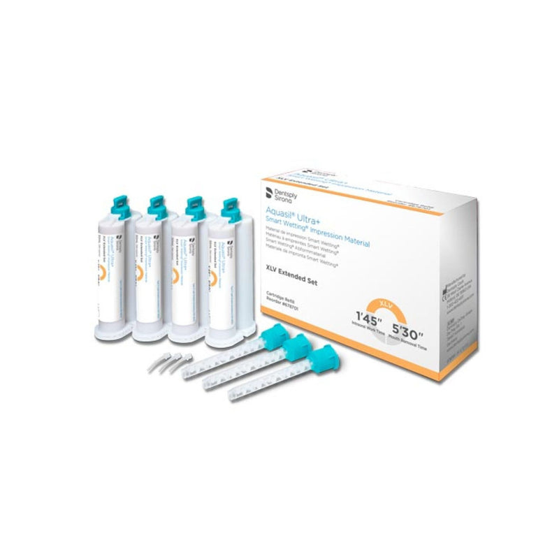 Korrekturmaterial <br> Aquasil Ultra+ XLV | Regula Set | Extra dünnfließend <br> 4x 50 ml, 12x Mischkanülen, 12x Intraoral Tips